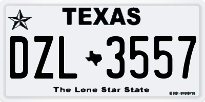 TX license plate DZL3557