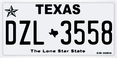 TX license plate DZL3558