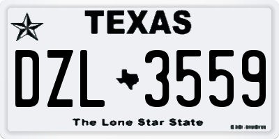 TX license plate DZL3559