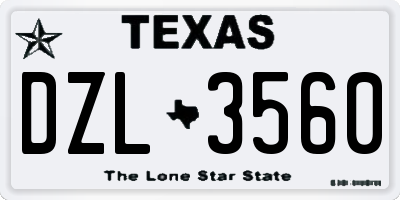 TX license plate DZL3560