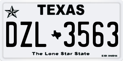 TX license plate DZL3563