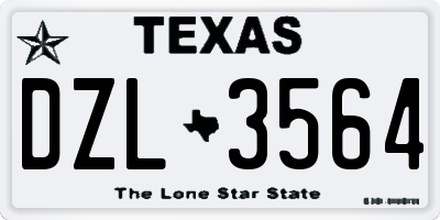 TX license plate DZL3564