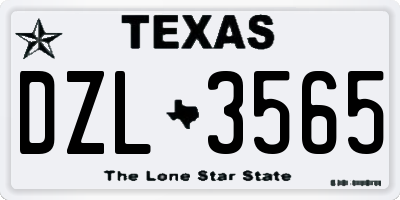 TX license plate DZL3565