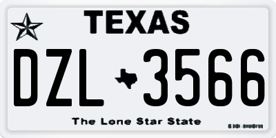 TX license plate DZL3566