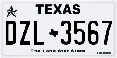 TX license plate DZL3567
