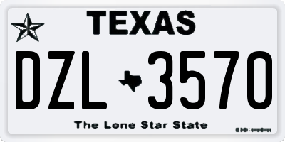 TX license plate DZL3570