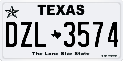 TX license plate DZL3574