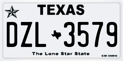 TX license plate DZL3579