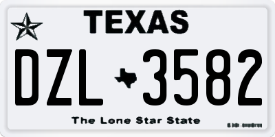 TX license plate DZL3582