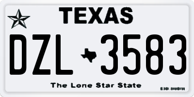 TX license plate DZL3583