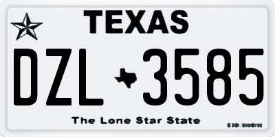 TX license plate DZL3585