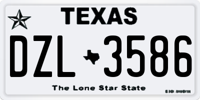 TX license plate DZL3586