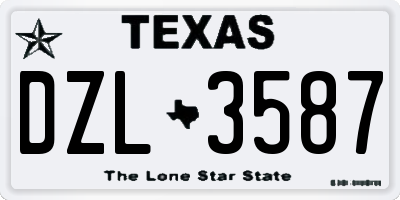 TX license plate DZL3587