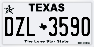 TX license plate DZL3590