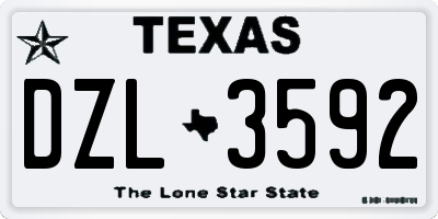 TX license plate DZL3592