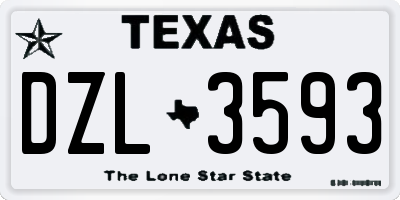 TX license plate DZL3593