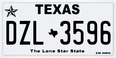 TX license plate DZL3596