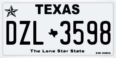 TX license plate DZL3598