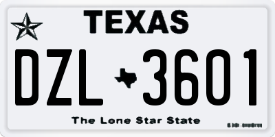TX license plate DZL3601