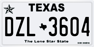 TX license plate DZL3604