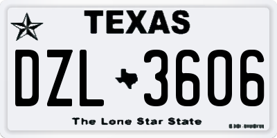 TX license plate DZL3606