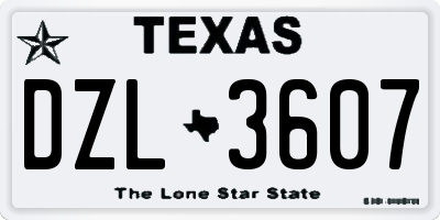 TX license plate DZL3607