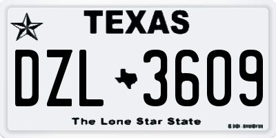 TX license plate DZL3609