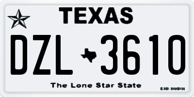 TX license plate DZL3610