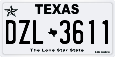 TX license plate DZL3611