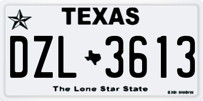 TX license plate DZL3613