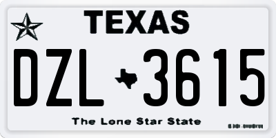 TX license plate DZL3615
