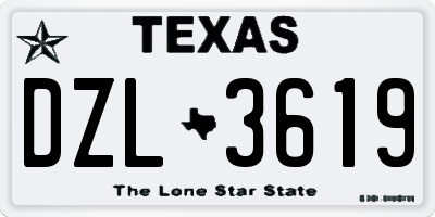TX license plate DZL3619