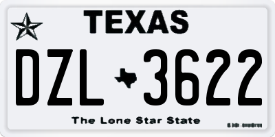 TX license plate DZL3622