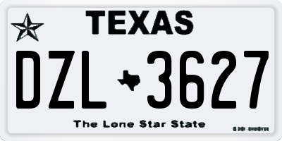 TX license plate DZL3627