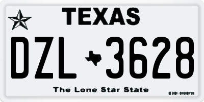 TX license plate DZL3628
