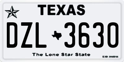 TX license plate DZL3630