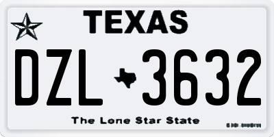 TX license plate DZL3632
