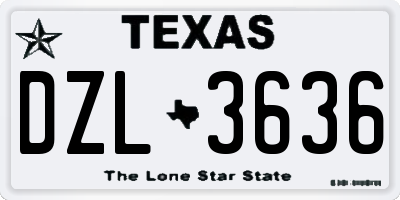 TX license plate DZL3636