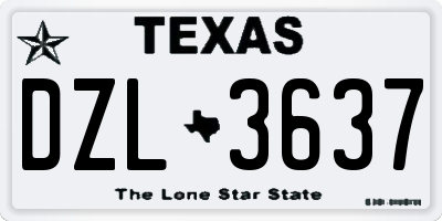TX license plate DZL3637