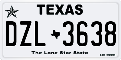 TX license plate DZL3638