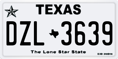 TX license plate DZL3639