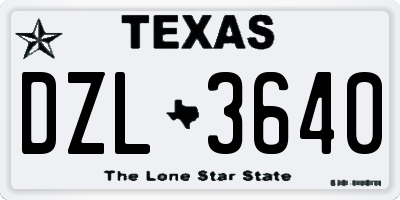 TX license plate DZL3640