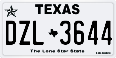 TX license plate DZL3644