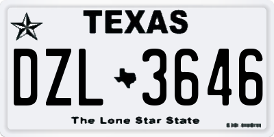 TX license plate DZL3646