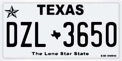 TX license plate DZL3650