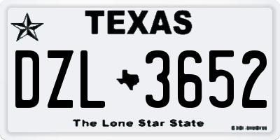 TX license plate DZL3652
