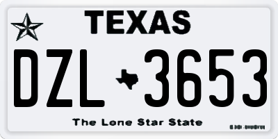 TX license plate DZL3653