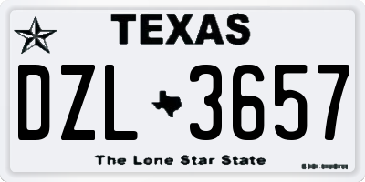 TX license plate DZL3657