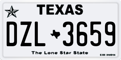 TX license plate DZL3659