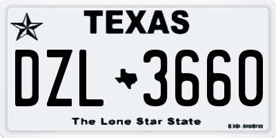 TX license plate DZL3660